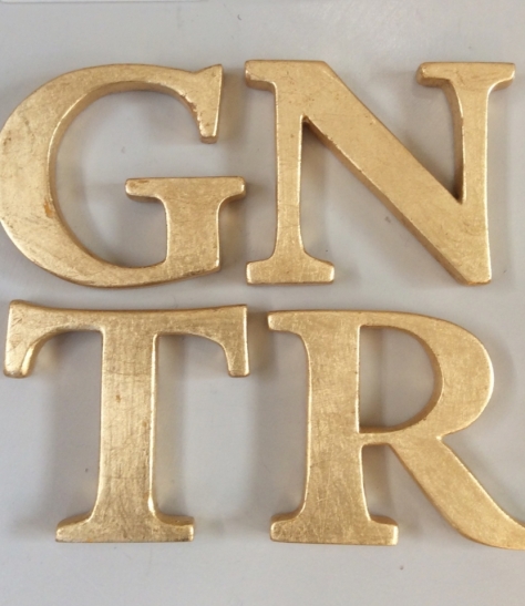 Gilded wooden letters