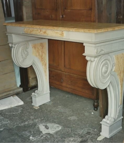 Console with faux marble top